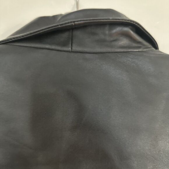 LA LEATHER California Leather Black Lined Coat Men's XL Button Vintage Jacket - Picture 4 of 16